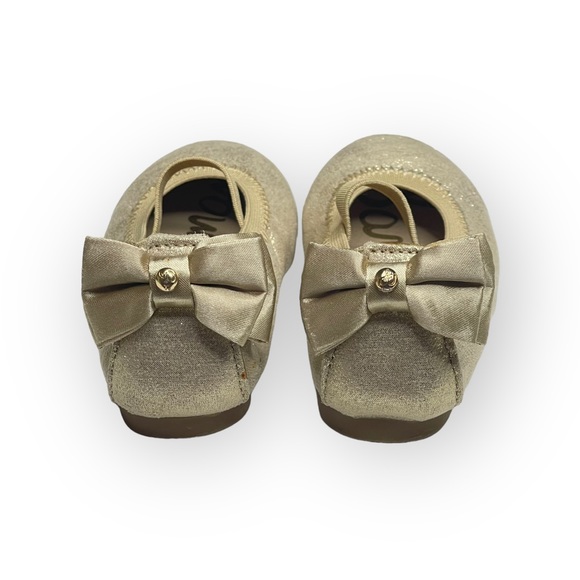 new Sam Edelman ❤︎ Bow Back Mary Jane Ballet Flats ❤︎ Glittery Gold ❤︎ 6 EU 22 - Picture 7 of 16